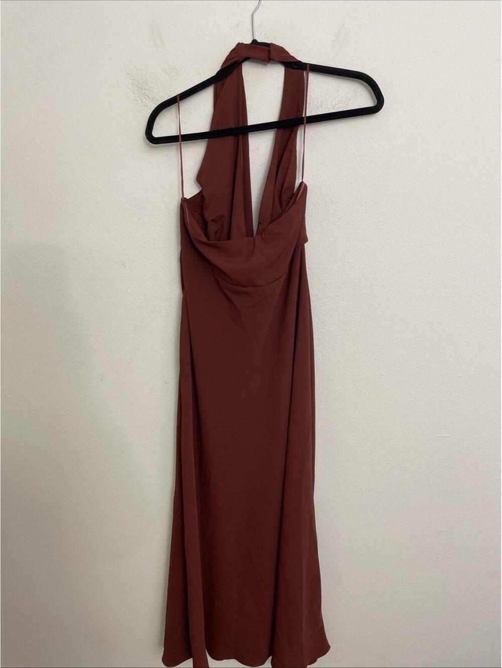 ASTR The Label Hilaire Dress Rust Brown size L NWT $138msrp - Picture 4 of 6
